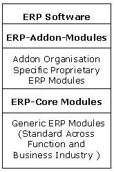 ERP Software can be categorised as Generic Core ERP Modules and Organization Specific ERP Modules